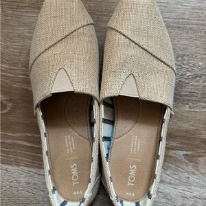 TOMS Beige Canvas Slip-Ons